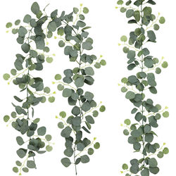 Artificial simulation green plant eucalyptus leaves rattan cross-border home decoration simulation rattan money leaf vine green plants