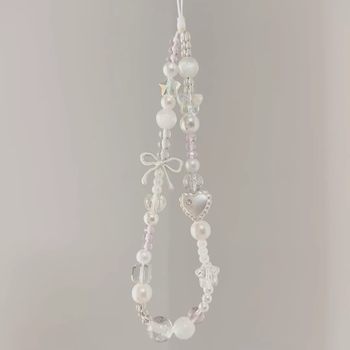 
Ballet style butterfly combined with gold love airpods headphone shell pendant chain ccd camera mobile phone lanyard to prevent loss