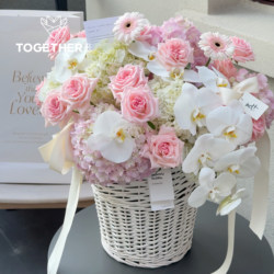 Cistanche Cong Extra large wicker hug basket Korean rattan flower basket Hand-woven flower basket