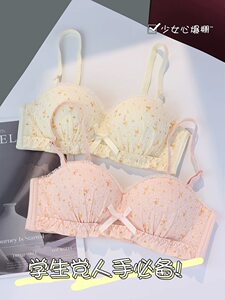 
Lace cute student girl underwear, small breasts are gathered together to make the breasts bigger, and the upper support prevents sagging. Half-cup Japanese strapless bra