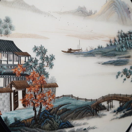 Suzhou Embroidery Landscape Painting - New Chinese Zen Decor