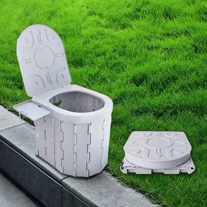 
Upgraded integrated portable folding toilet with cover, self-driving travel outdoor supplies, car-mounted mobile emergency toilet