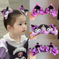 Children's Kuromi Plush Hair Clips for Girls, Cute Cartoon Hair Clips for Kids, 2024 Hair Accessories, Super Cute New Side Clips