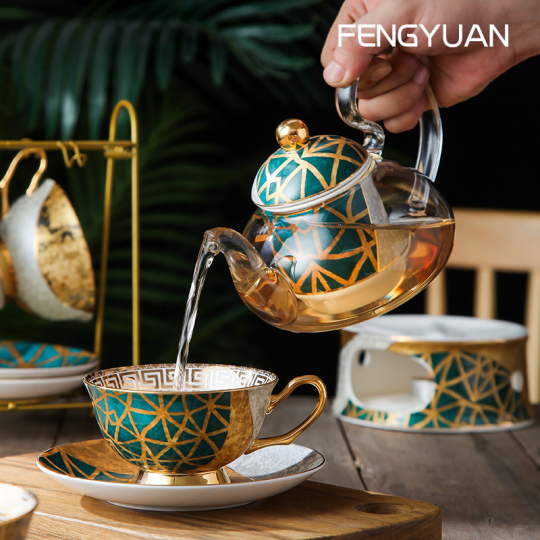 Fengyuan Ceramics 中国風ハーブティーセット - 4人用10-20ピース高級