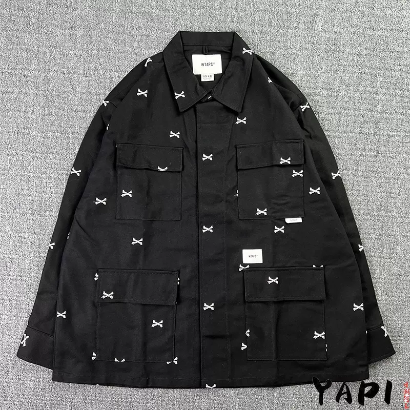 折扣现货WTAPS JUNGLE 01 LS COTTON OXFORD骨头四袋衬衫夹克22SS-Taobao