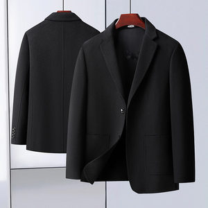 Large size short wool coat men's plus fat plus big fat business casual wool jacket warm winter