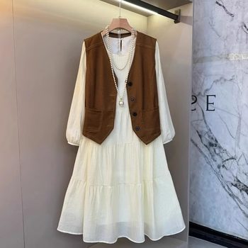 Large size fat MM niche design vest dress