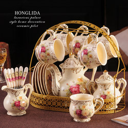 European-Style Coffee Cup Set for Home Use, British-Style Housewarming Gift for Best Friend, Wedding Gift, High-End Ceramic Tea Set