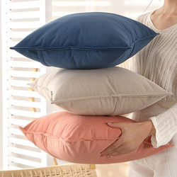 Nordic Style Solid Color Matte Velvet Embossed Pillowcase Sofa Cushion Living Room Cushion Lumbar Support Pillow Headboard Backrest Cushion