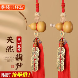 Gourd Pendant for the Entrance Door, Facing the Door, with Five Emperors' Coins, Natural Red Character for Good Luck in the Living Room, Suitable for New Homes