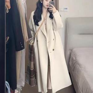 
On-white fashion coat for women's fashionable 2025 autumn and winter new Korean mid-length thickened small woolen jacket