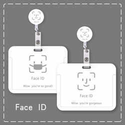 Creative Horizontal Version of Apple Face Recognition Retractable Clip Nurse Work Id Badge Easy-Pull Buckle Doctor Id