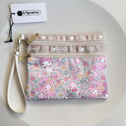 Japanese-Style My Melody Collaboration Lightweight Casual Clutch Bag, Phone and Document Organizer, Double-Layer Storage Bag