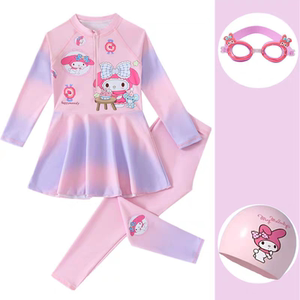 
Melody children's swimsuits, girls, children, babies, long sleeves, long trousers, split swimsuits, trousers, hot springs, seaside sun protection
