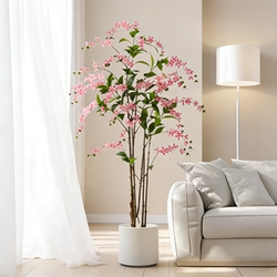 Simulated Jasmine Indoor Potted Plant Next to the Sofa in the Living Room, Large Artificial Green Plant Ornament, High-End Fake Tree