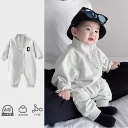 Baby One-Piece Clothing, Spring Outfit for Boys, Stylish Early Spring Outerwear for Infants, Spring and Autumn Pure Cotton Outing Clothes, Spring Season