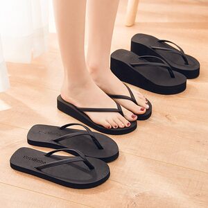 Men and women couples Drag women Wear sand -footed sand slippers trendy beaches dragging fashion bottom with high heels non -slip