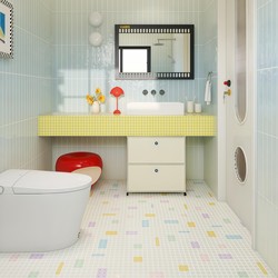 Cream-Style Tiles Dopamine Kitchen Bathroom Non-Slip Tiles Toilet Wall Tiles Balcony Bathroom Mosaic Floor Tiles