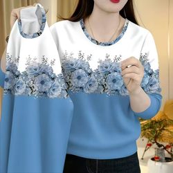 Clearance Sale~ Women's Long-Sleeve T-Shirt with Cut Tags, 2025 New Korean Style Printed Belly-Covering Top, Trendy Women's Clothing