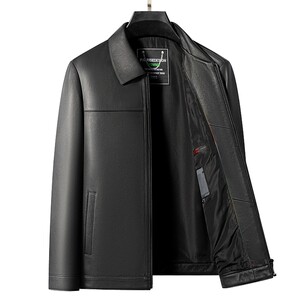 
100% first layer sheepskin Haining men's new leather jacket business casual genuine leather jacket men's jacket dad wear