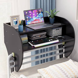 College Student Bed Computer Desk, Bunk Bed Desk, Dormitory Essential, No-Installation Bedside Table, Suspended Folding Table
