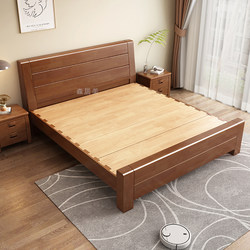 New Chinese-Style Solid Wood Bed with Mortise and Tenon Structure 1.8m Modern Simple Double Bed 1.5 Oak Storage Economical Type