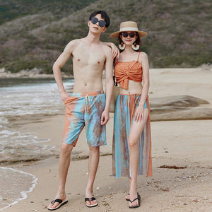 Couple swimsuit split bikini 2026 new water park sexy couple hot spring seaside vacation three-piece set