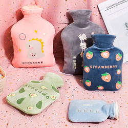 Water-Filled Hot Water Bottle, Thickened, Explosion-Proof, Waist Warmer, Hot Compress for Abdomen, Large Cute Plush Hand Warmer for Women