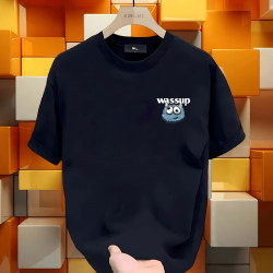 Wassup Tree Counter 2025 Summer New Pure Cotton Short-Sleeved T-Shirt for Men and Women, Couple Trendy Brand, Loose Fit for Teenagers