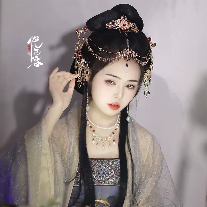 绝版悦己容[天音梵]古风头饰铜镀保色金锆石额