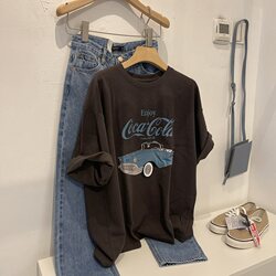 Brand Surplus Clearance Sale~ Chic Retro Hong Kong Style Trendy Brand Pure Cotton Short-Sleeve T-Shirt Unisex Loose Half-Sleeve