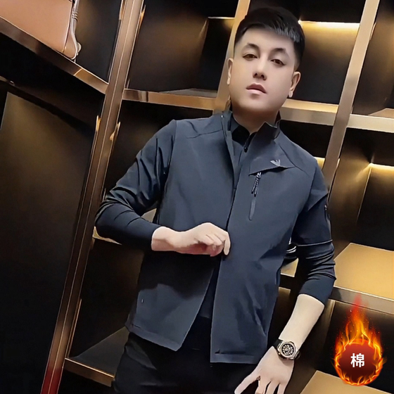 
[Same style in the live broadcast room] Autumn new men's casual trendy brand high-quality light luxury stand-up collar vest jacket