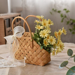 Picnic Camping Photo Prop Small Flower Basket Daisy Sunflower Rose Artificial Flower Faux Flower Arrangement Floral Decoration Plastic Flower
