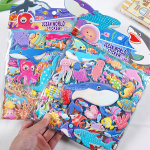 
Children's ocean whale underwater world small stickers dolphin shark kindergarten baby animal cartoon large stickers