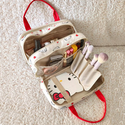 Cartoon Kt Cat Partitioned Portable Cosmetic Bag for Women 2025 New Large-Capacity Portable Travel Toiletry Bag Storage Bag