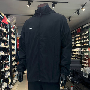 Li Ning sportswear hooded men's autumn new black windproof warm versatile fashion casual windbreaker jacket

