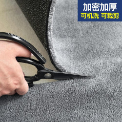 Full Coverage Bedroom Carpet, Large Area Gray Short-Pile Bedside Rug, Solid Color Simple Thickened Living Room Coffee Table Rug, Can Be Cut to Size