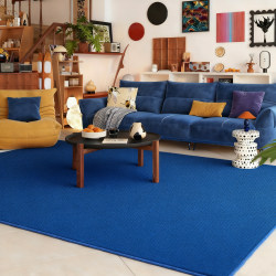 Bauhaus Blue Carpet, Mid-Century Style Living Room, High-End Sofa Blanket, Solid Color Bedroom Full Floor Mat, Washable and Wipeable