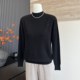 Mom's new style knitted inner top solid color rhinestone base half turtleneck versatile sweater for middle-aged and elderly women