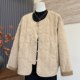 Fashionable new style winter mother's wear round neck solid color cardigan for middle-aged and elderly ladies button-down cotton warm jacket