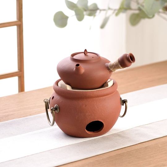 Chaoshan kungfu tea stove - 炭ストーブ付き砂陶器ケトル