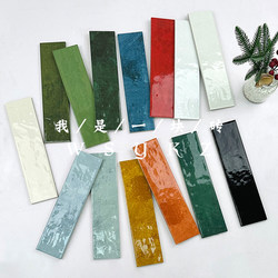 75X300 French-Style Retro Glossy Gradient Long Strip Handmade Tiles for Hotel Bathroom, Kitchen, and Restaurant Background Walls