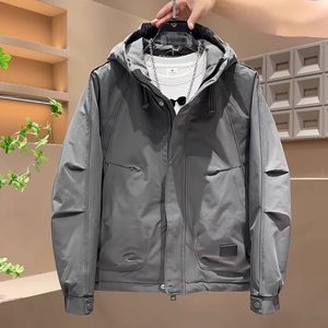 
Autumn and winter new trendy brand hooded two-cotton windproof jacket cotton-padded jacket for men, simple and versatile, thickened and warm cotton-padded jacket