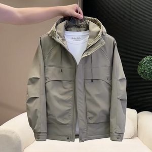 
Spring and Autumn New Trendy Brand Workwear Hooded Jacket Jacket Men's Versatile Casual Autumn Clothing Outdoor Windproof Jacket Top
