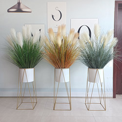 Artificial Reed Grass, Artificial Flowers, Dog Tail Grass, Wheat Ears Potted Plants, Store Decoration, Fake Flowers, Living Room Tv Cabinet Floor-Standing Ornaments, Green Plants