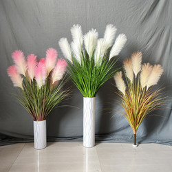 Artificial Reed Grass, Dog Tail Grass, Fake Flowers, Nordic-Style Fake Green Plants, Living Room Large Dried Flower Floor Decoration