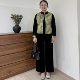 Mom autumn clothing, Chinese style gold velvet suit, Chinese vest sweater 2025 middle-aged and elderly women's clothing, spring and autumn three-piece set