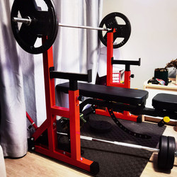 Barbell Bench Press Rack, Squat Rack, Men's Professional Muscle-Building Weightlifting Bench, Home Fitness Equipment, Parallel Bars, Arm Flexion and Extension Rack