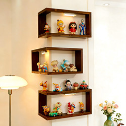 Blind Box Storage Box, 90-Degree Corner Display Shelf for Figurines, Solid Wood Wall-Mounted Corner Shelf for Entryway