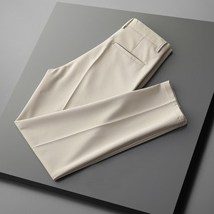 2022 Summer new boys ninetep pants Korean version of trendy small foot trousers casual men's pants slim thin suit pants
